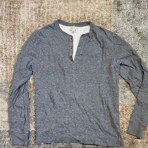 J. Crew Men's Blue Long Sleeve Henley